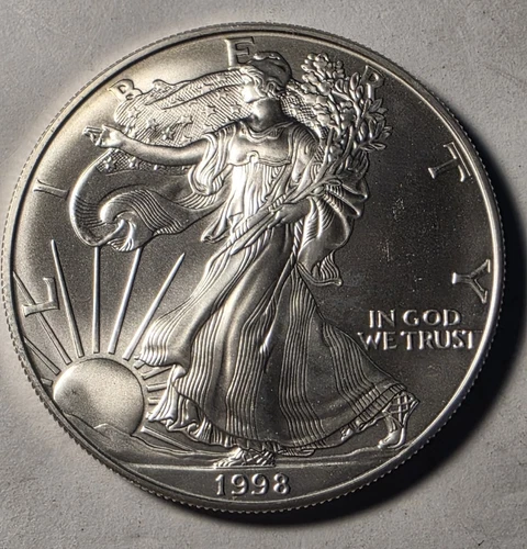 1998 Silver Eagle $1 Dollar 1oz White  Uncirculated .999 BU-GEM Uncirculated!