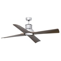 Energiespar Deckenventilator Mit Fernbedienung Winche Chrom & Braun 130 Cm