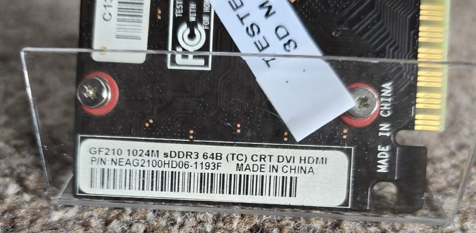 PCI-E Nvidia GF210 1GB Graphics Card - HDMI, DVI, VGA  - Tested With 3DMArk - Image 3 of 4