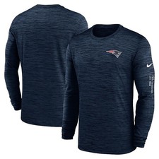 Nike Patriots Men Navy Velocity Long Sleeve T-Shirt NFL Football Gear New
