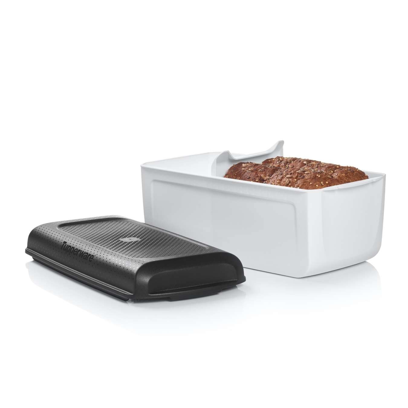 Tupperware BreadSmart Junior - Innovative Bread Bin Keeps 32 cm, Black,white
