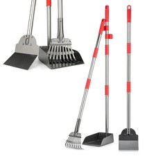 Pooper Scooper, Long Handle Dog Pooper Scooper, Heavy Duty Stainless Steel Ra...