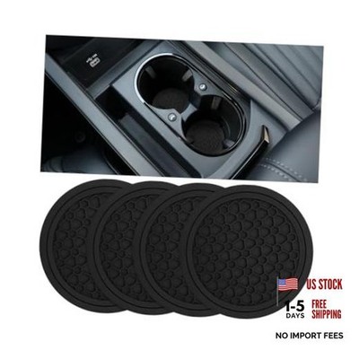 4PCS Car Cup Holder Coasters, Non-Slip Dustproof Automotive Water Bottle Black