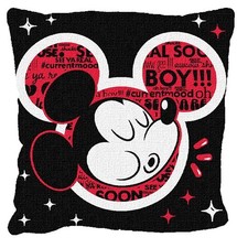 Disney Mickey Mouse Gee Mickey Jacquard Pillow New 20”x20”