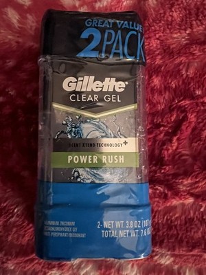 Gillette Clear Gel Power Rush Antiperspirant/Deodorant 2 Pack, Brand New