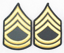 Ejército Rango Chevron: Sargento Primera Clase - Post DS, 3" par de bordes merrowed