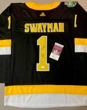 BOSTON BRUINS JEREMY SWAYMAN AUTOGRAPH #1 ADIDAS 2019 WINTER CLASSIC JERSEY JSA
