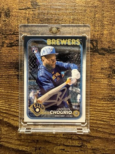 Jackson Chourio 2024 Topps Update #US155 Gold Mirror SSP Gold Ink Auto JSA Cert