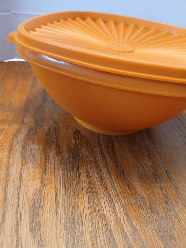 Cuenco y tapa servalier mediano vintage Tupperware #838-8 #839-1 naranja - Imagen 8 de 9