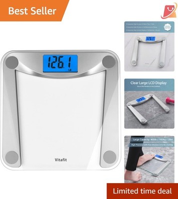 Digital Bathroom Scale Glass 400lb Capacity Backlit LCD Auto Shut Off