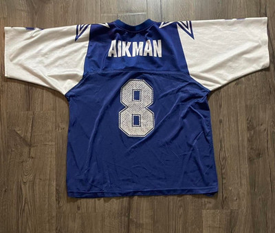 Men Size Large Vintage Troy Aikman Dallas Cowboys Apex One #8 Football Jersey