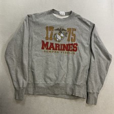 US Marine Corps Sweatshirt Champion Men  s Large Semper Fidelis Pullover Crewneck