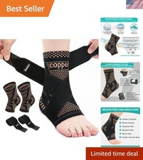 Ankle Brace for Women  Men, Ankle Compression Sleeve Support Copper Infused ...