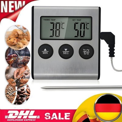 Fleischthermometer Digital Bratenthermometer Grillthermometer Backofen Kabellos