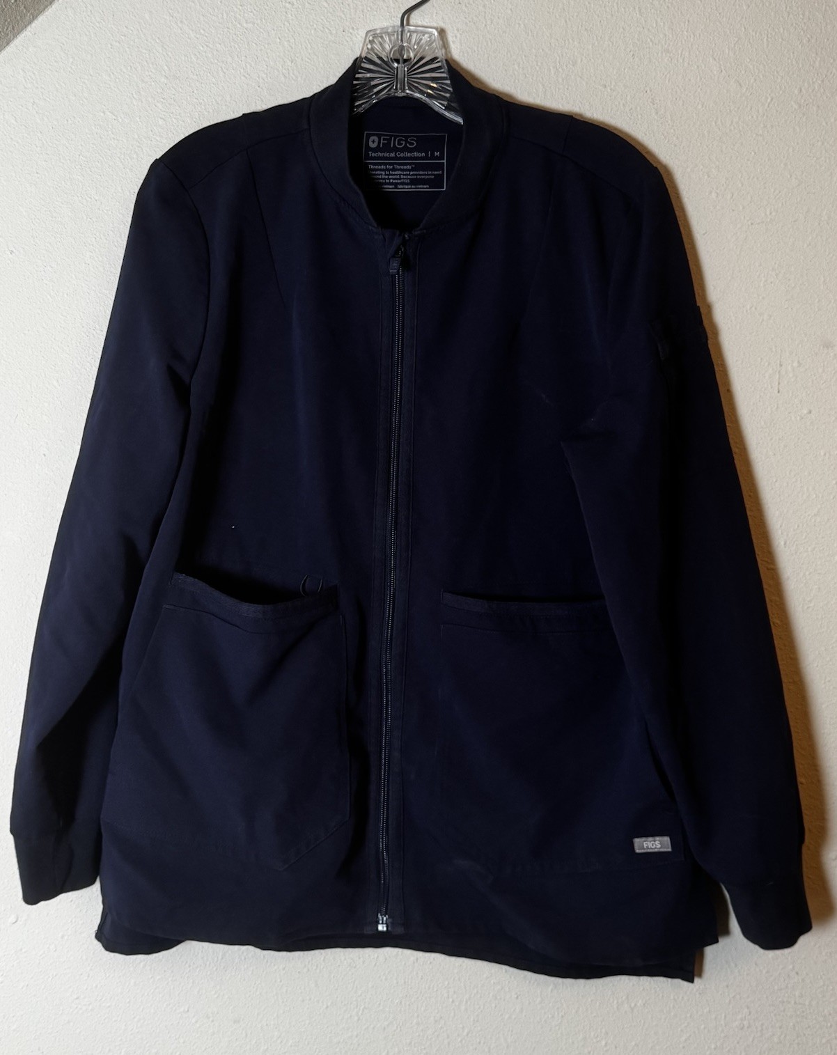 FIGS Technical Collection Zip Up Jacket Navy Blue… - image 1