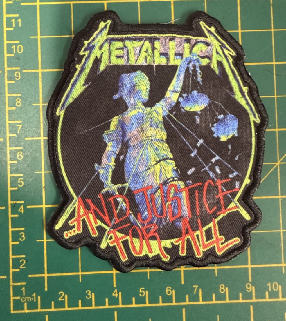 Metallica And Justice For All Vintage Printed Sew Or Iron On Patch Official