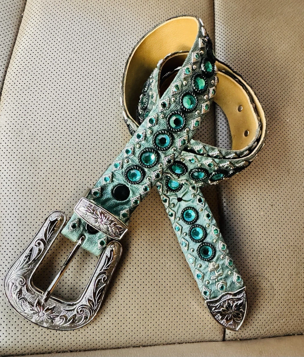Rhinestone Leather Solid Belts for Women for sale | eBay display picture 2