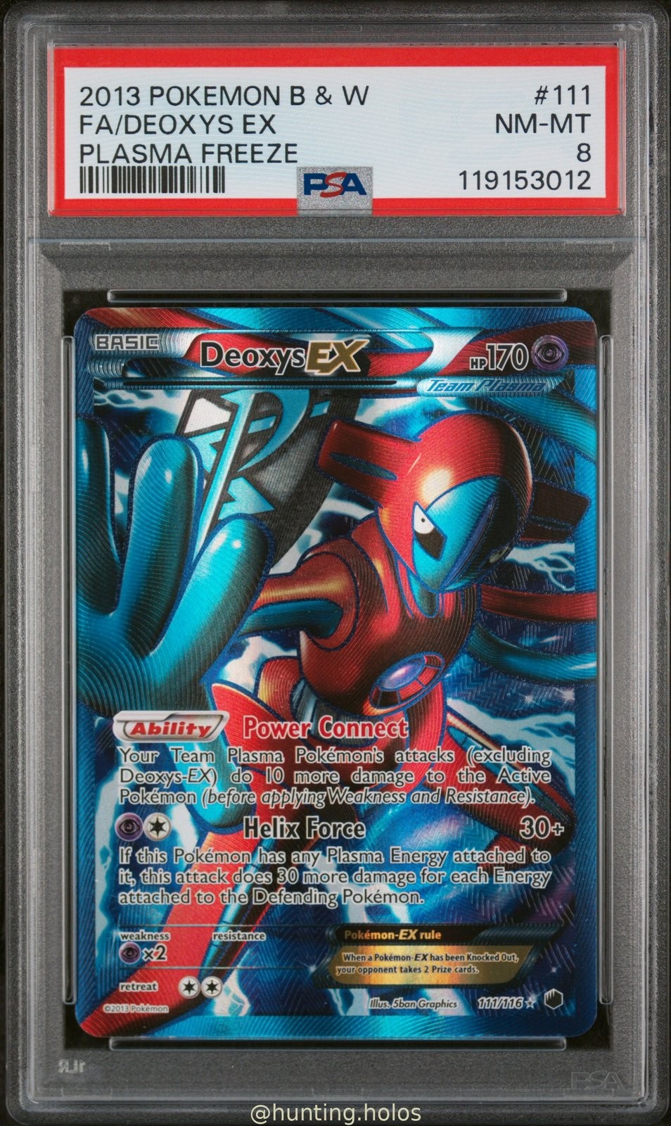 Deoxys EX 111/116 PSA 8 Plasma Freeze Full Art Pokemon