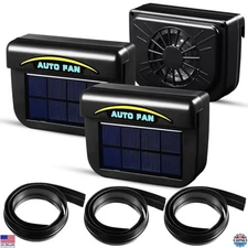 3 Pcs Solar Powered Car Ventilator Vehicle Exhaust Fan Window Automobile Cool