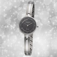 Armbanduhr Metall silber Damen Uhr Analog Regent Metallarmband URF1335