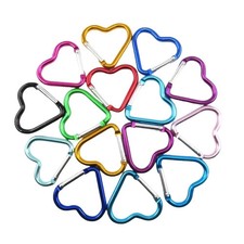 Outdoor Carabiner Heart Shape Keychain Clip Aluminum Alloy Rings Climbing Clips