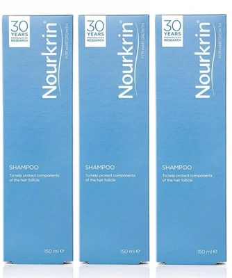 3x Nourkrin Shampoo 150ml for Hair Loss/Growth/Protect Treatment- New 3 x 150ml