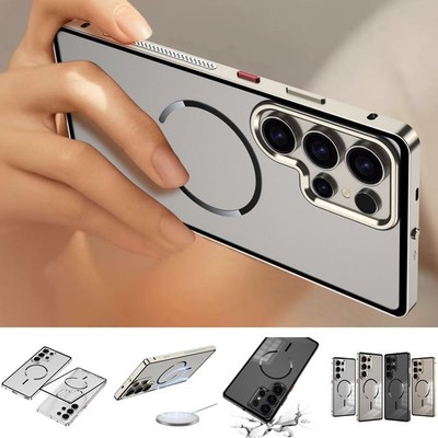 Metal Magnetic Cover For Samsung Galaxy S26 Ultra S25 S24 S23 Frame Clear Case