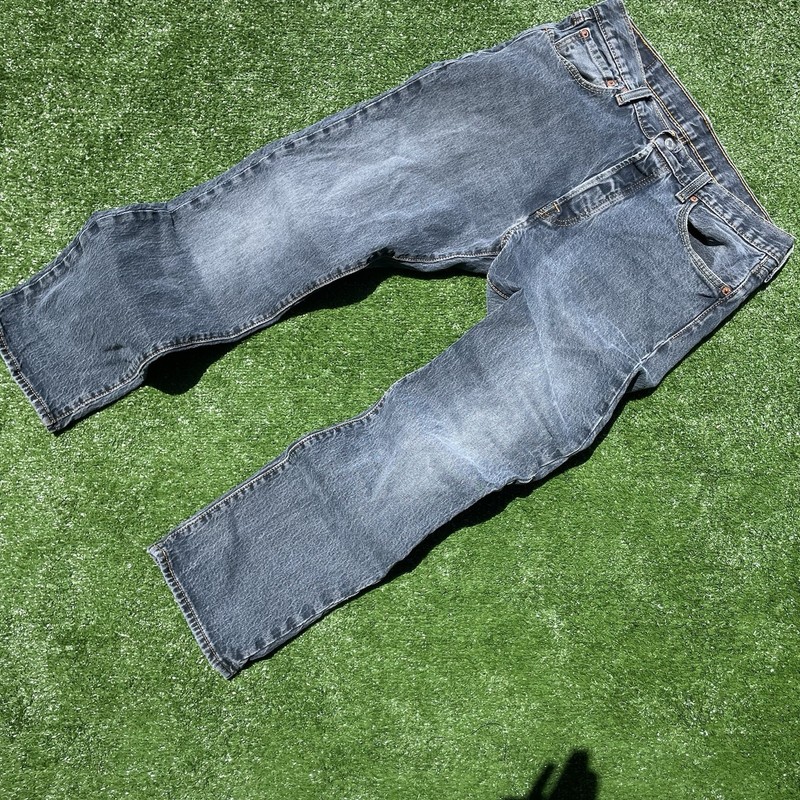 Levi's Men’s Blue Denim Straight Leg Regular Fit Mid Rise Button Fly Jeans