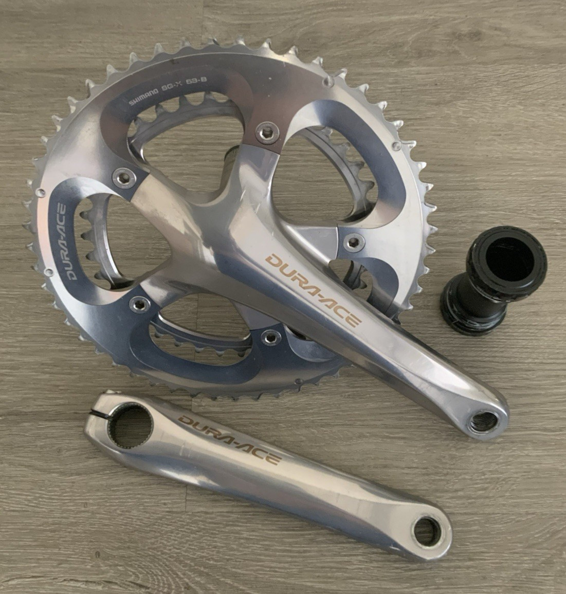SHIMANO DURA ACE CRANKSET DOUBLE 53-39 TOOTH 172.5 MM ARMS 7