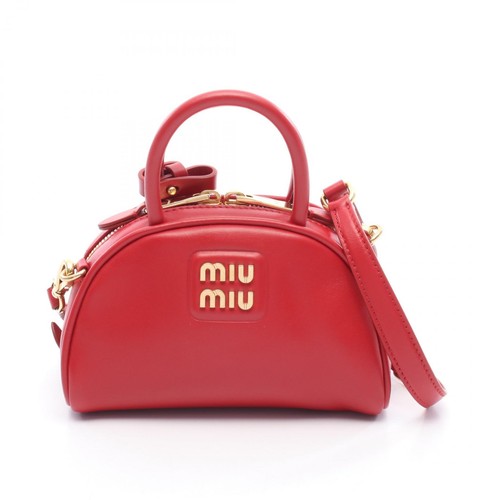 Miu Miu Shoulder Handbag crossbody 5BP085 leather Red Used Women - Picture 1 of 6