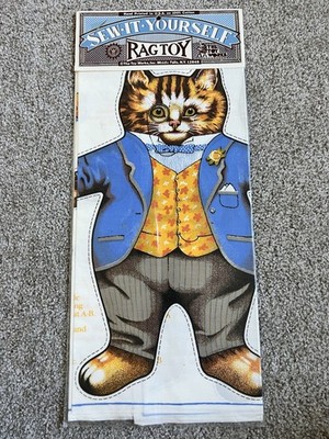 Vintage Sari Simple Sew Mr Thomas Cat Rag Toy Joy Malcolm Wilcox Rare Brand New