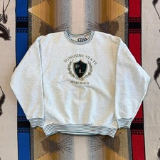 Vintage 90s Miami Beach Florida Embroidered Crewneck Sweatshirt Size Large USA