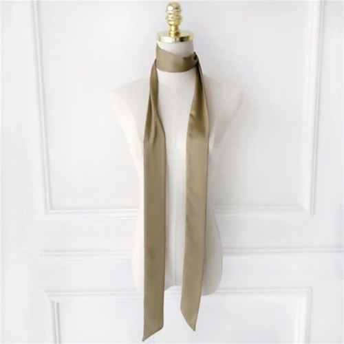 Long Narrow Scarf 190x5cm Women Chiffon Silk Ribbon Red Black Headband - Picture 24 of 27