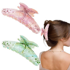 2 PCS Starfish Hair Claw Clip Summer Beach Starfish Hair Clip Large Hair Claw Cl