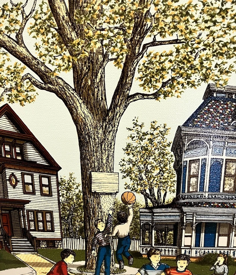 H Hargrove 12x16 Lona Victoriano Baloncesto Niños Raggedy Ann Empedrado Foto 4 de 4