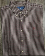 Mens Ralph Lauren Classic Fit Long Sleeve Plaid Button Up Shirt Size XL