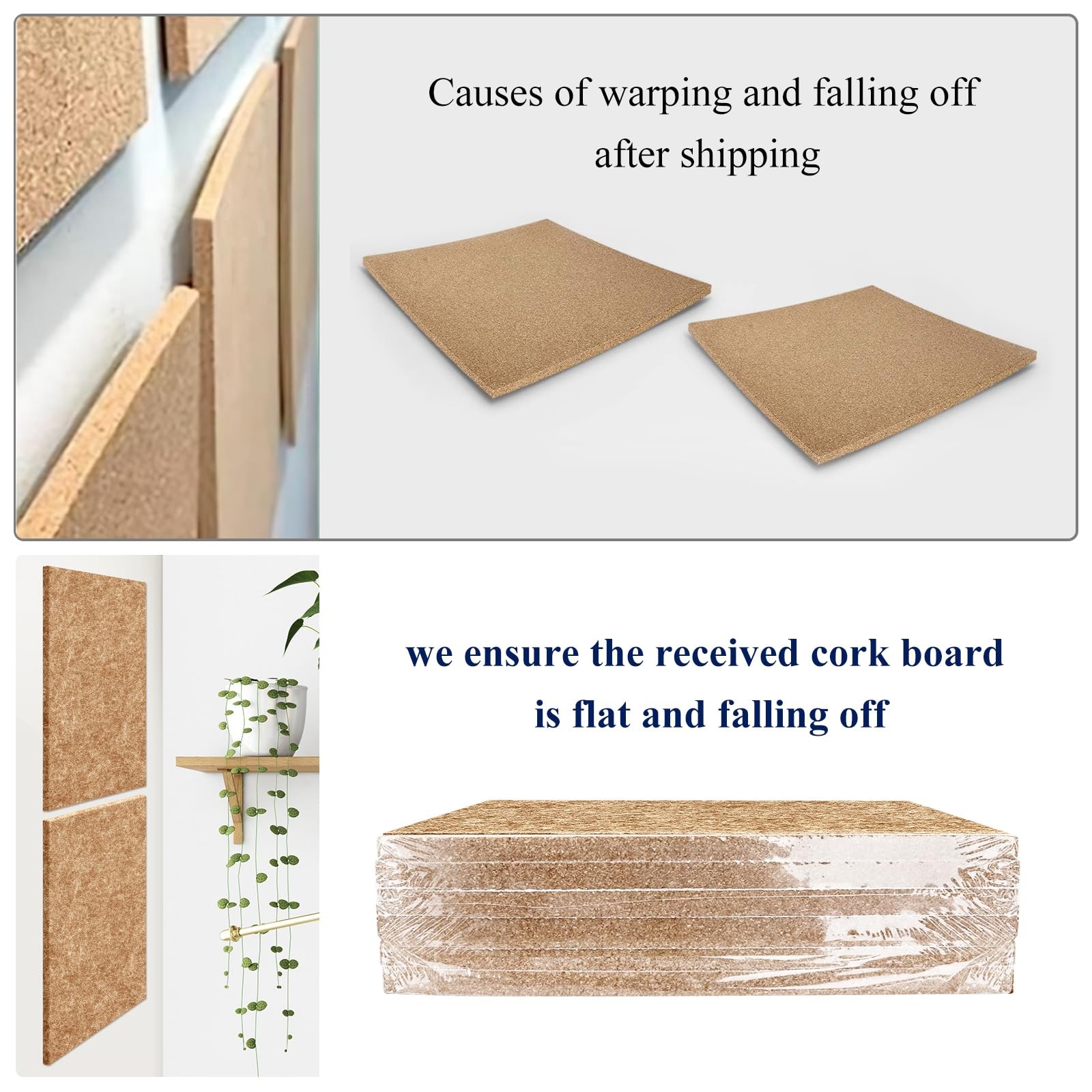 Felt Corkboards for Wall 6 Pack 12 x 12-1/3" Brown Self-Adhesive Cork Board T...