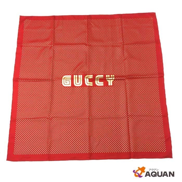 Gucci★グッチ★素敵!Red 100% Silk SEGA Stars Scarf Sale GUCCI SEGA Sega Collaboration Scarf GUCCY 100 Silk Red