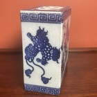 Antique Chinese Blue & White Porcelain Headrest / Opium Pillow – Guardian Lions — photo 4