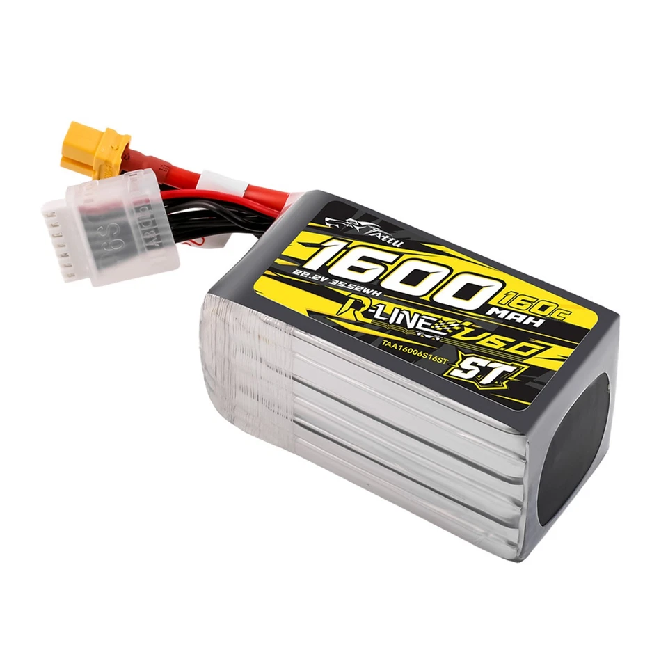 2X Tattu R-Line Version 6.0 1600mAh 160C 6S 22.2V ST Lipo Battery With XT60 Plug - Image 4 of 4