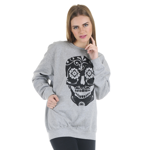 Womans Girls Mens Boys Long Sleeve OverSized Baggy Printed Jumper Top M L New - Picture 2 of 15