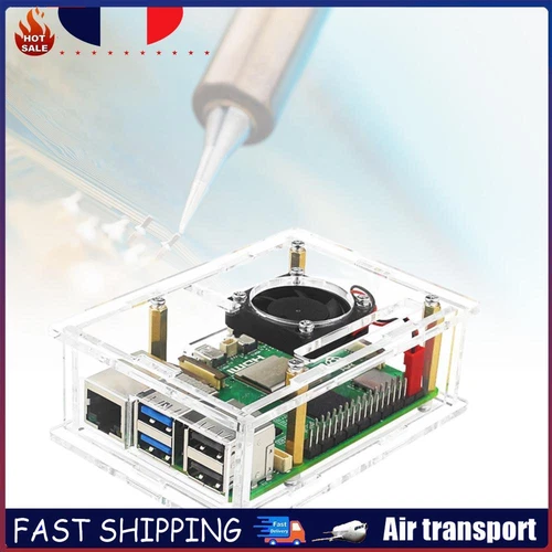 Pour boîtier acrylique Raspberry Pi 5 dissipateur thermique en cuivre pur avec v