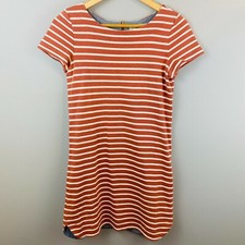 Loft Sheath Dress Womens XS Red Striped Rear Zipper Business Casual Teacher