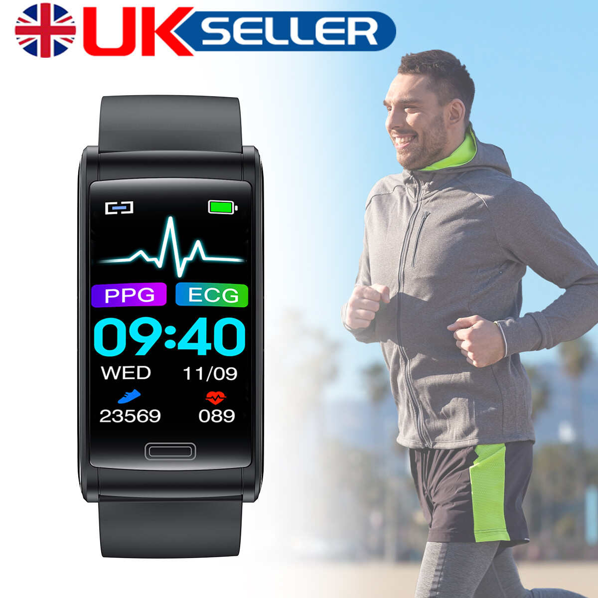 New* ECG Smart Watch Heart Rate Body Temperature Monitor Sports Fitness  Tracker*