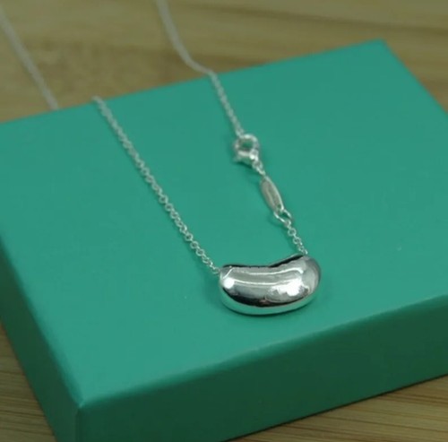 Sterling Silver NWOT .925 Bean Necklace 16" chain Motherhood, Recovery, Wedding - Picture 3 of 5