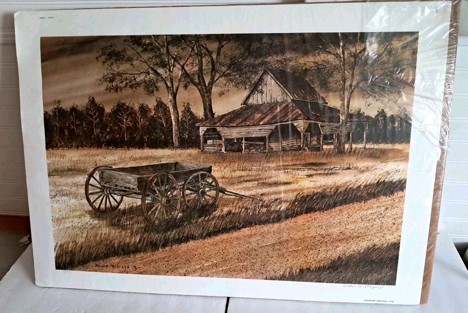 Póster William Rogers Jr firmado a mano impresión artística paisaje rural 32x22,5" 7/1000 Foto 2 de 4