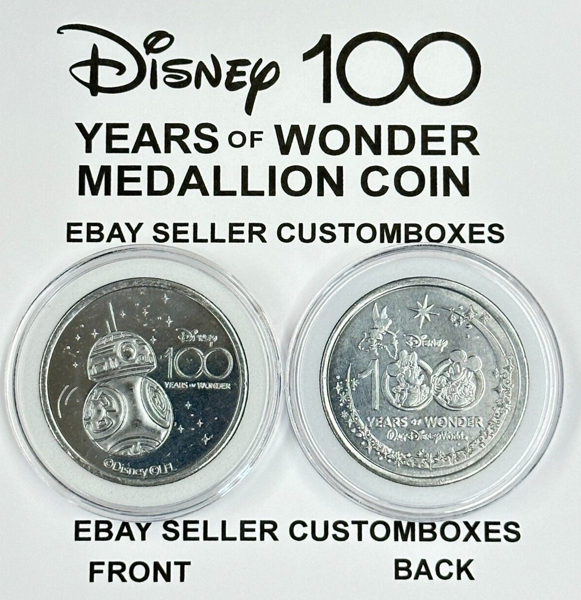 Disney 100 Medallion Coins 100th Anniversary Commemorative