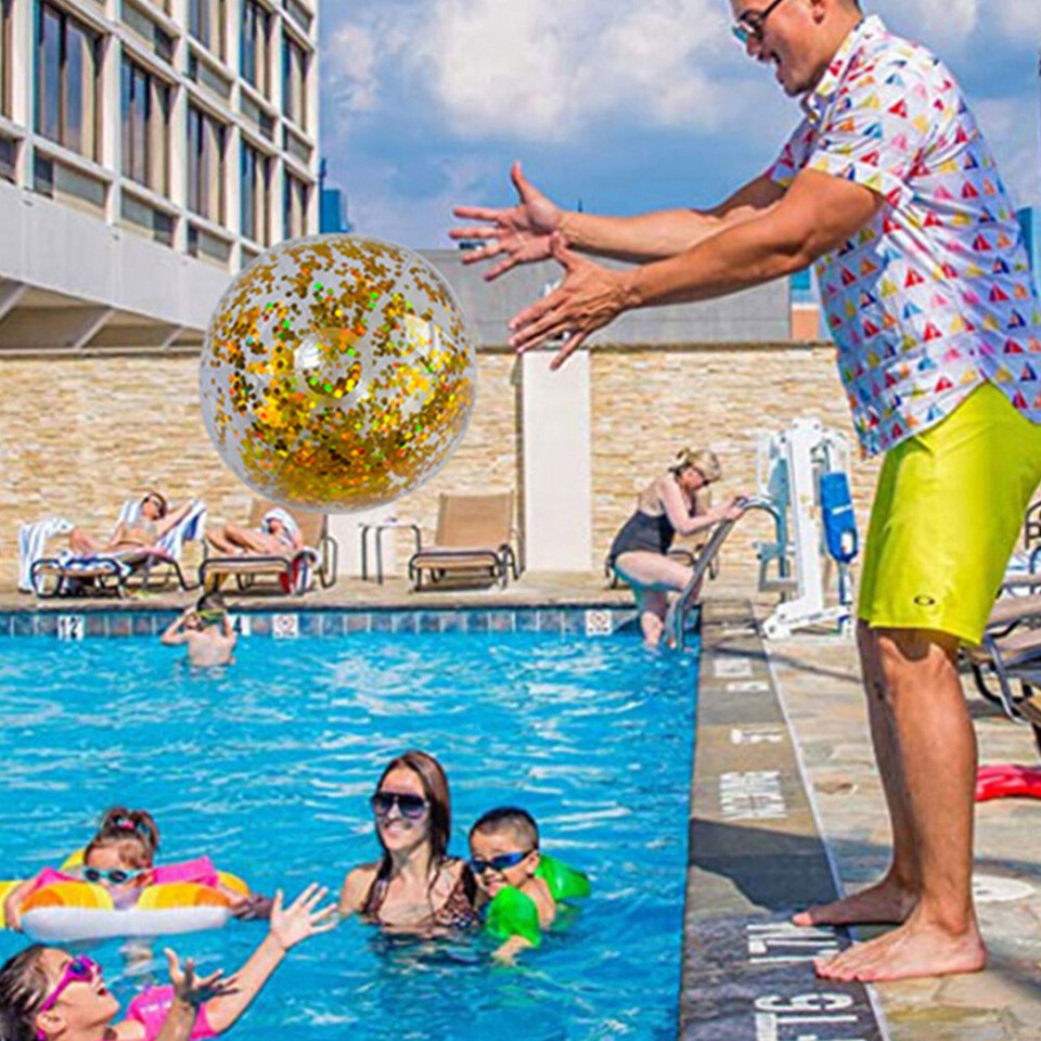 4 Pcs Kid Inflatable Pool Sequined Beach Ball Water Toys Balls eBay