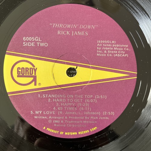 Rick James - Throwin' Down Vinyl Lp 1982 GORDY 6005GL - Picture 9 of 9