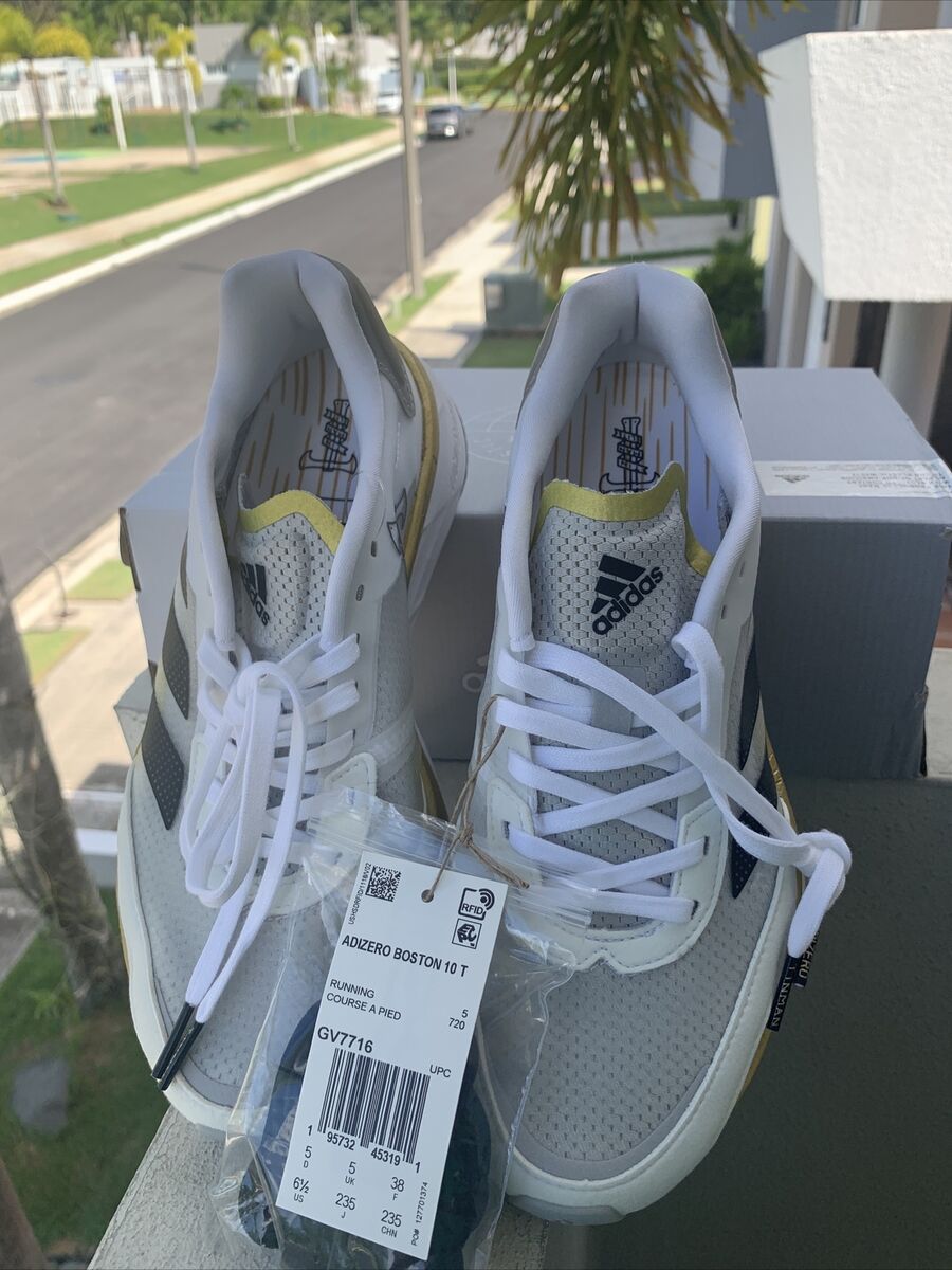 GV7716 Women's 6.5 Adidas Adizero Boston 10 TME White Gold GV7716 Women's 6.5 Adidas Adizero Boston 10 TME White Gold